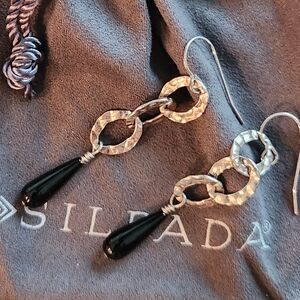 Silpada Sterling Silver Onyx Earrings